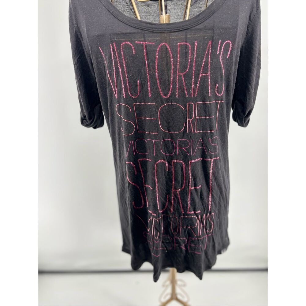 Victoria’s Secret Supermodel Essentials Black Logo Tee XS Y2K